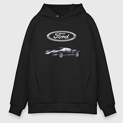 Толстовка оверсайз мужская Ford Racing, цвет: черный