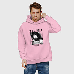 Толстовка оверсайз мужская Райдэн Shogun Raiden, Genshin Impact, цвет: светло-розовый — фото 2
