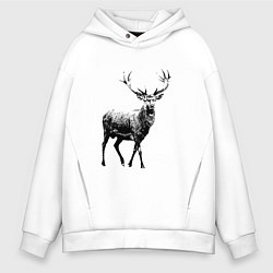 Мужское худи оверсайз Черный олень Black Deer