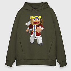 Толстовка оверсайз мужская Minecraft Warrior, цвет: хаки
