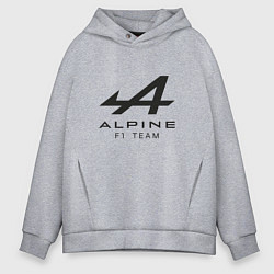 Мужское худи оверсайз Alpine F1 team Black Logo