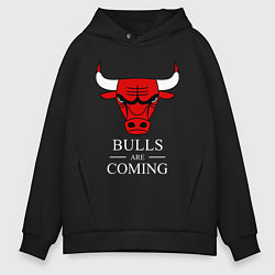 Мужское худи оверсайз Chicago Bulls are coming Чикаго Буллз