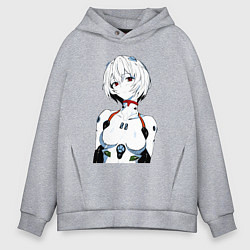 Мужское худи оверсайз Рей Аянами Rei Ayanami Ева Евангелион