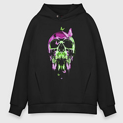 Мужское худи оверсайз Skull & Butterfly Neon