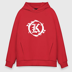 Толстовка оверсайз мужская Кукрыниксы логотип, цвет: красный