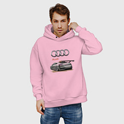 Толстовка оверсайз мужская Audi Racing team, цвет: светло-розовый — фото 2
