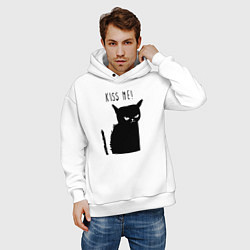 Толстовка оверсайз мужская Поцелуй меня! Kiss me!, цвет: белый — фото 2