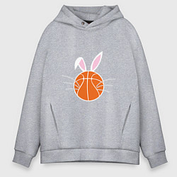 Толстовка оверсайз мужская Basketball Bunny, цвет: меланж