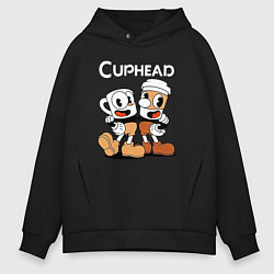 Мужское худи оверсайз Cuphead 2 чашечки