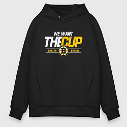 Толстовка оверсайз мужская Boston Bruins we want the cup, цвет: черный