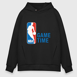 Толстовка оверсайз мужская NBA Game Time, цвет: черный
