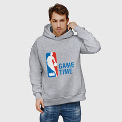 Толстовка оверсайз мужская NBA Game Time, цвет: меланж — фото 2
