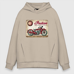 Толстовка оверсайз мужская Indian motorcycle 1901, цвет: миндальный