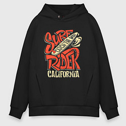 Толстовка оверсайз мужская Surf rider Catch the wave California, цвет: черный