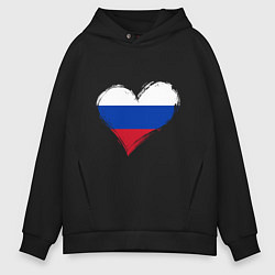 Толстовка оверсайз мужская Russian Heart, цвет: черный