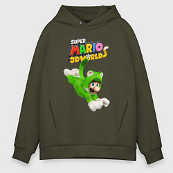 Мужское худи оверсайз Luigi cat Super Mario 3D World Nintendo