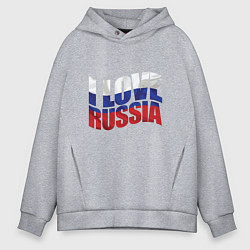 Толстовка оверсайз мужская Love - Russia, цвет: меланж