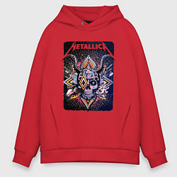 Толстовка оверсайз мужская Metallica Playbill Art skull, цвет: красный