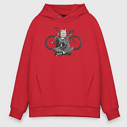 Толстовка оверсайз мужская Fox Bike Punks, цвет: красный