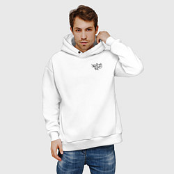 Толстовка оверсайз мужская Noize mc нойз мс logo, цвет: белый — фото 2