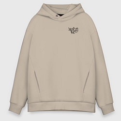 Толстовка оверсайз мужская Noize mc нойз мс logo, цвет: миндальный