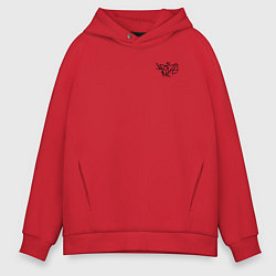 Толстовка оверсайз мужская Noize mc нойз мс logo, цвет: красный
