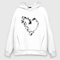 Толстовка оверсайз мужская Сердце в крестах Коллекция Get inspired! Z-heart-G, цвет: белый
