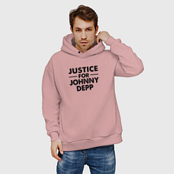 Толстовка оверсайз мужская Справедливость для Джонни Деппа, цвет: пыльно-розовый — фото 2