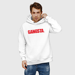 Толстовка оверсайз мужская Gangsta, цвет: белый — фото 2