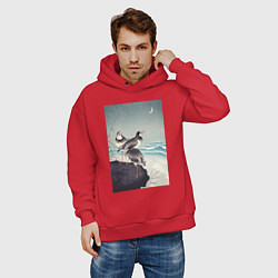 Толстовка оверсайз мужская Snipes at the Shore, цвет: красный — фото 2