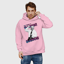 Толстовка оверсайз мужская Жаркое лето 96го Борис Ельцин, цвет: светло-розовый — фото 2