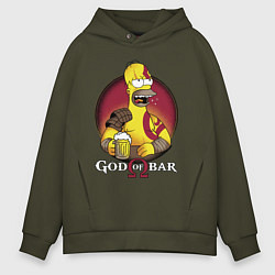 Толстовка оверсайз мужская Homer god of bar, цвет: хаки