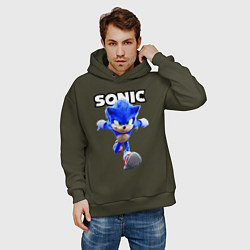 Толстовка оверсайз мужская Sonic the Hedgehog 2022, цвет: хаки — фото 2