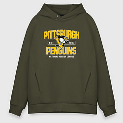 Мужское худи оверсайз Pittsburgh Penguins Питтсбург Пингвинз