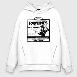 Толстовка оверсайз мужская Live at the Palladium, NY - Ramones, цвет: белый