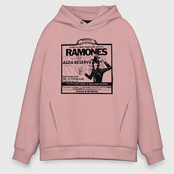 Толстовка оверсайз мужская Live at the Palladium, NY - Ramones, цвет: пыльно-розовый