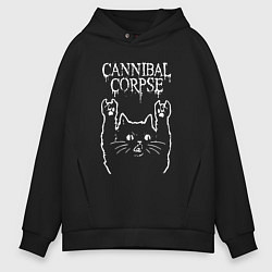 Мужское худи оверсайз Cannibal Corpse Рок кот