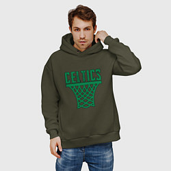 Толстовка оверсайз мужская Celtics Dunk, цвет: хаки — фото 2