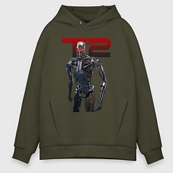Толстовка оверсайз мужская Terminator 2 - T800, цвет: хаки