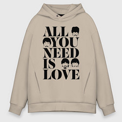 Мужское худи оверсайз ALL YOU NEED IS LOVE THE BEATLES