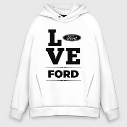 Толстовка оверсайз мужская Ford Love Classic, цвет: белый