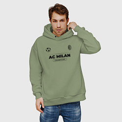Толстовка оверсайз мужская AC Milan Униформа Чемпионов, цвет: авокадо — фото 2