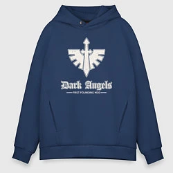 Толстовка оверсайз мужская Темные ангелы лого винтаж, цвет: тёмно-синий