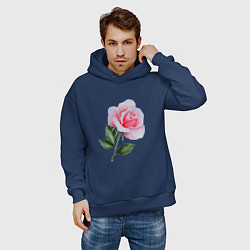 Толстовка оверсайз мужская Gentle Rose, цвет: тёмно-синий — фото 2
