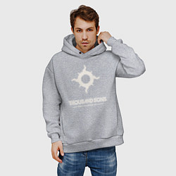 Толстовка оверсайз мужская Тысяча сынов лого винтаж, цвет: меланж — фото 2