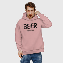 Толстовка оверсайз мужская Beer oclock, цвет: пыльно-розовый — фото 2