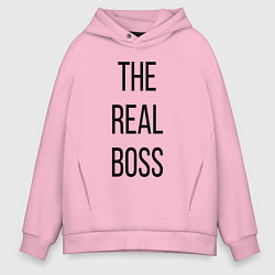 Толстовка оверсайз мужская The real boss!, цвет: светло-розовый