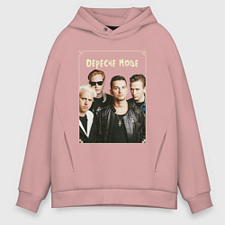 Толстовка оверсайз мужская Keep Calm and Enjoy the Silence - Depeche Mode, цвет: пыльно-розовый