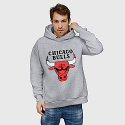 Толстовка оверсайз мужская Chicago Bulls, цвет: меланж — фото 2