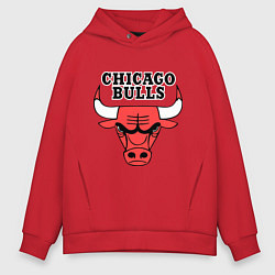 Толстовка оверсайз мужская Chicago Bulls, цвет: красный